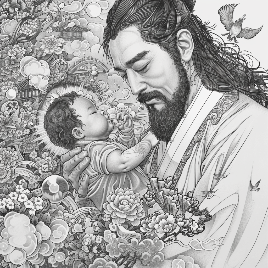 Sanctuary of Blossoms – The Sacred Mother and Child