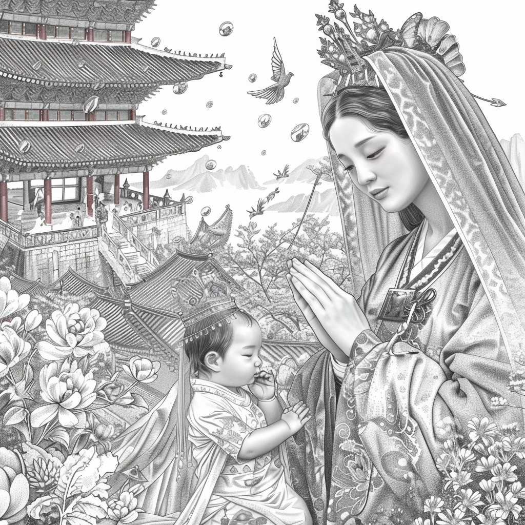 Sanctuary of Blossoms – The Sacred Mother and Child