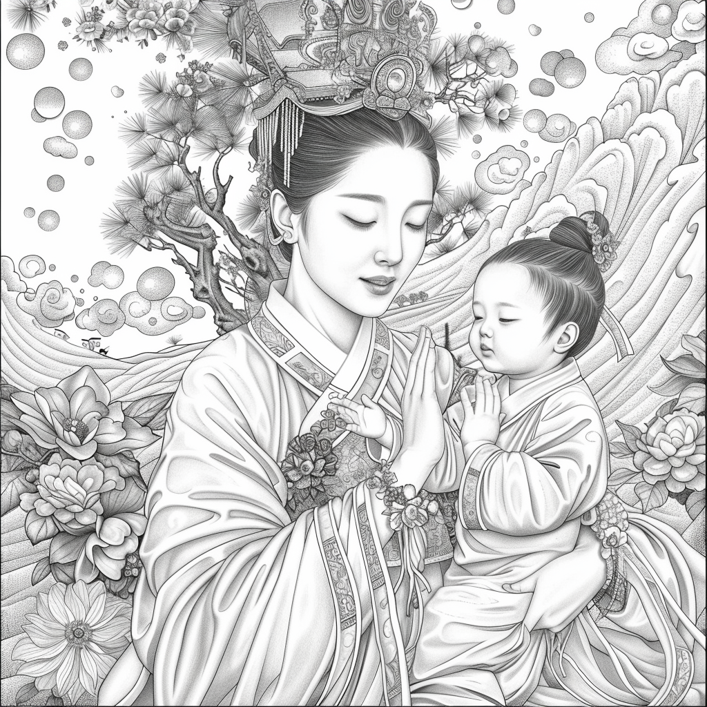 Floral hanbok