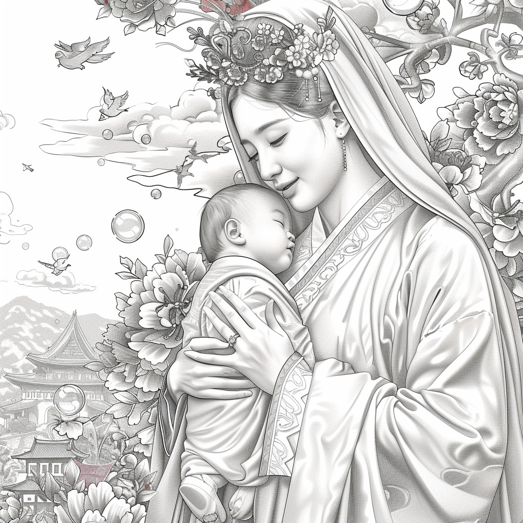 Floral hanbok