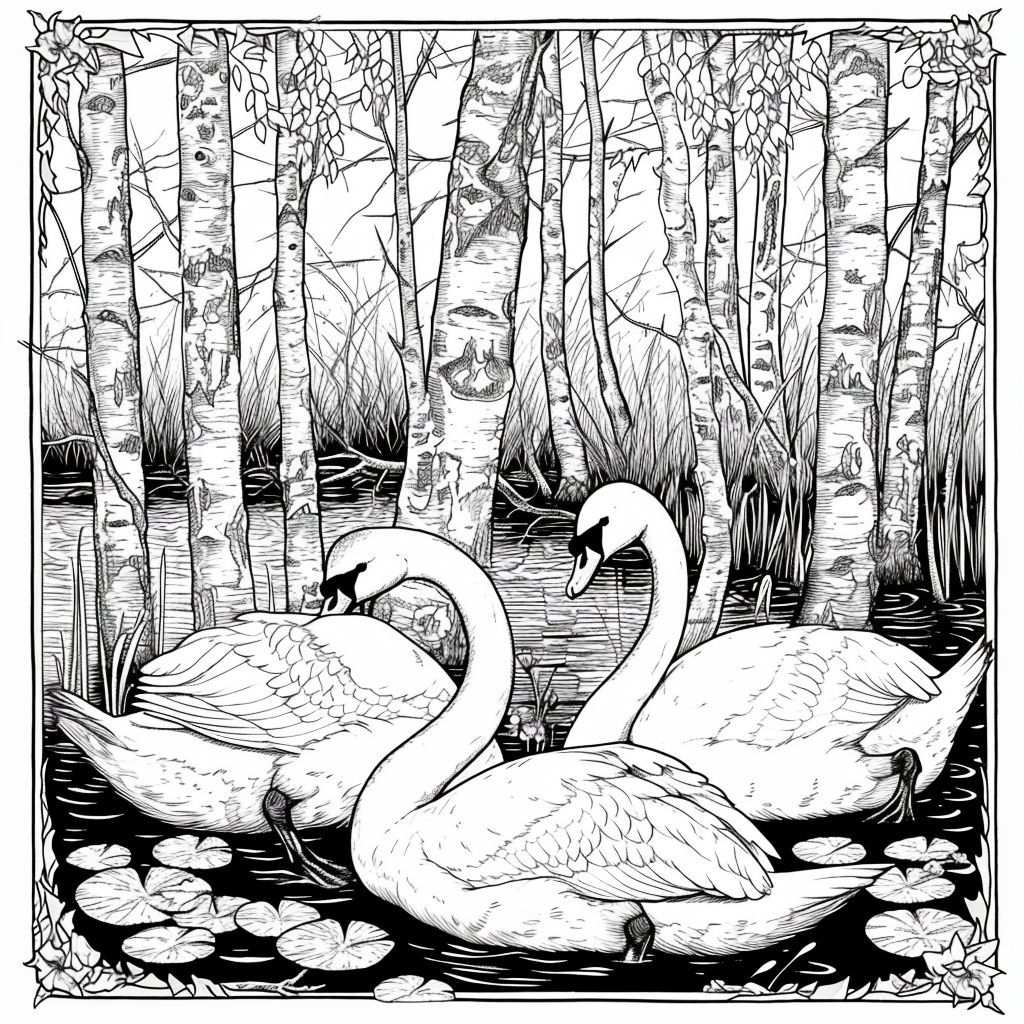 Swans of the Birch Forest