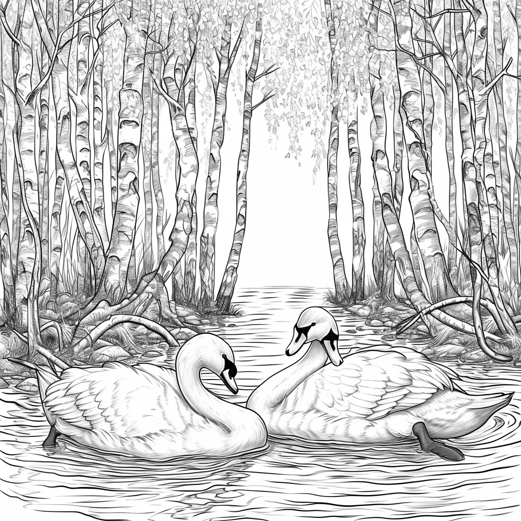 Swans of the Birch Forest
