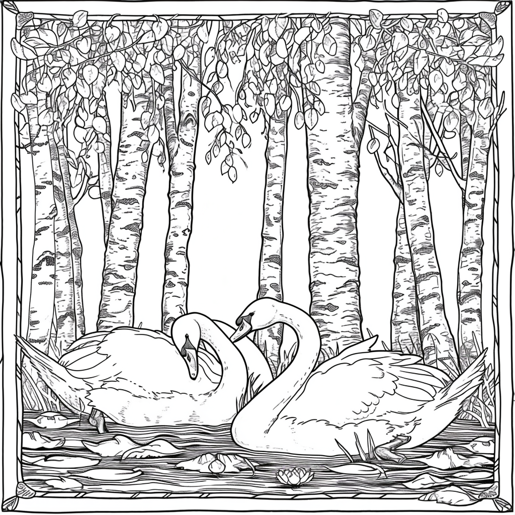 Swans of the Birch Forest