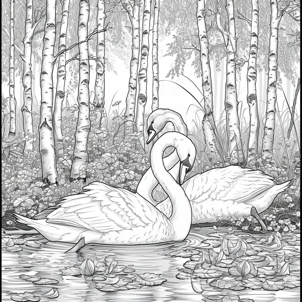 Swans of the Birch Forest