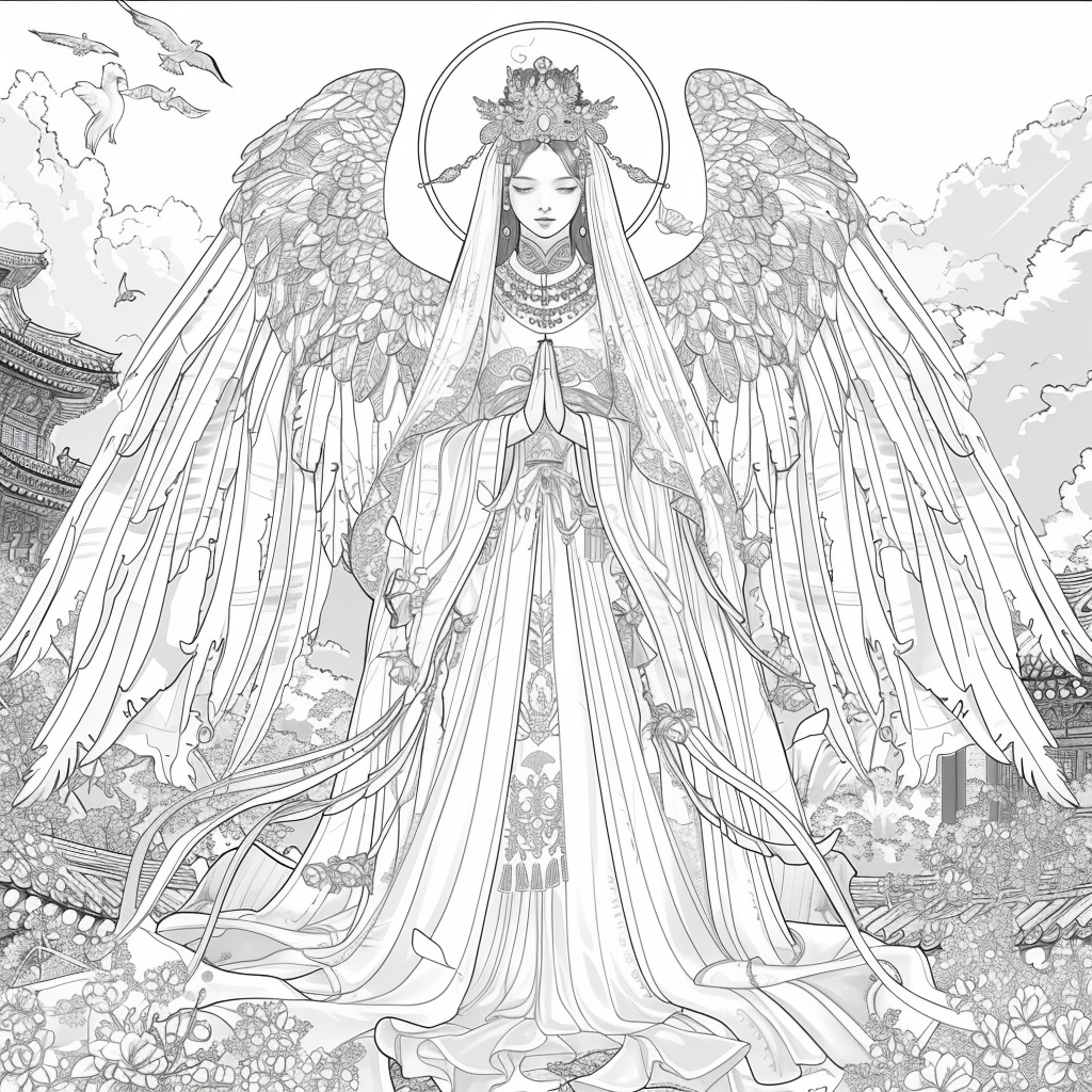 Celestial Harmony: The Winged Guardian of Light