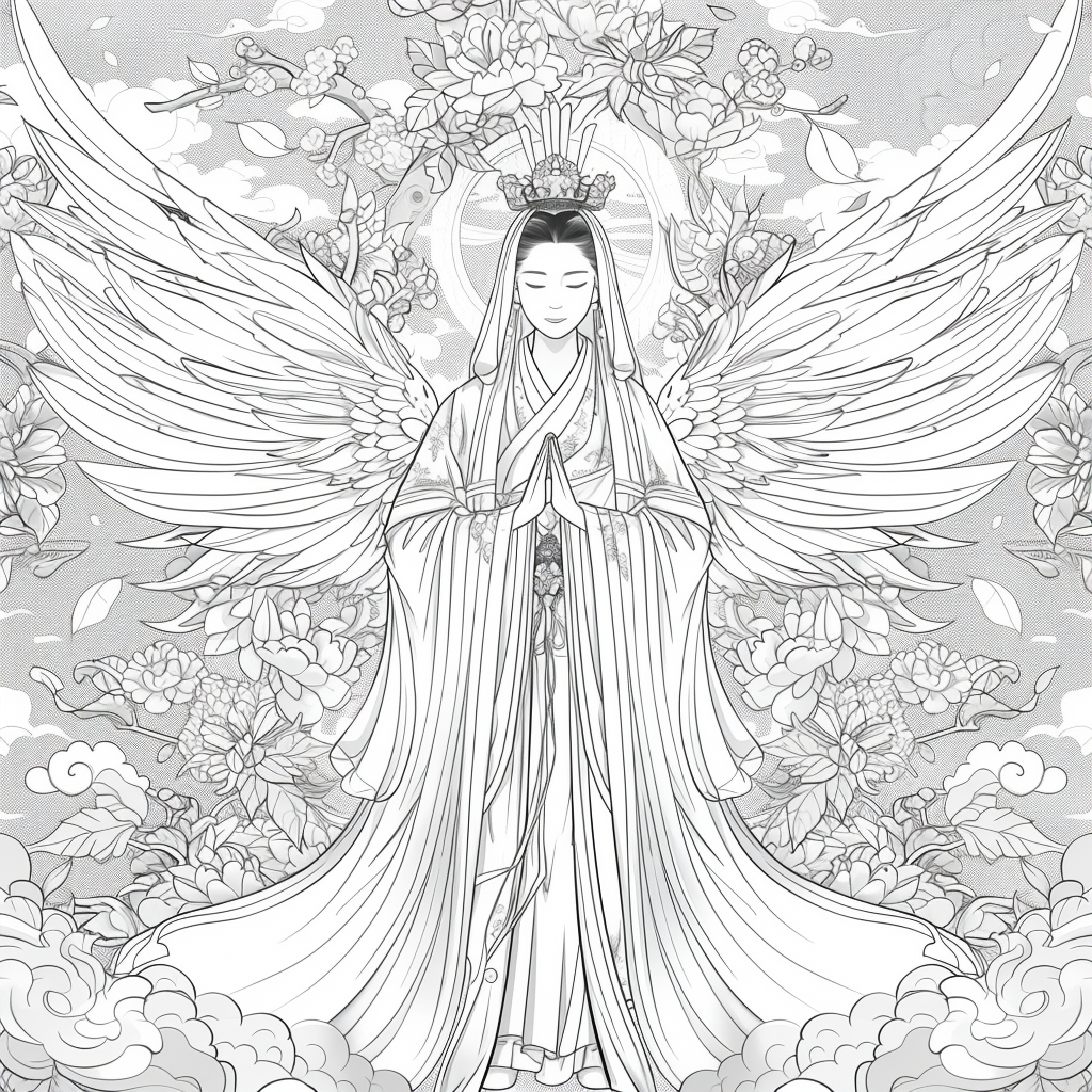 Celestial Harmony: The Winged Guardian of Light