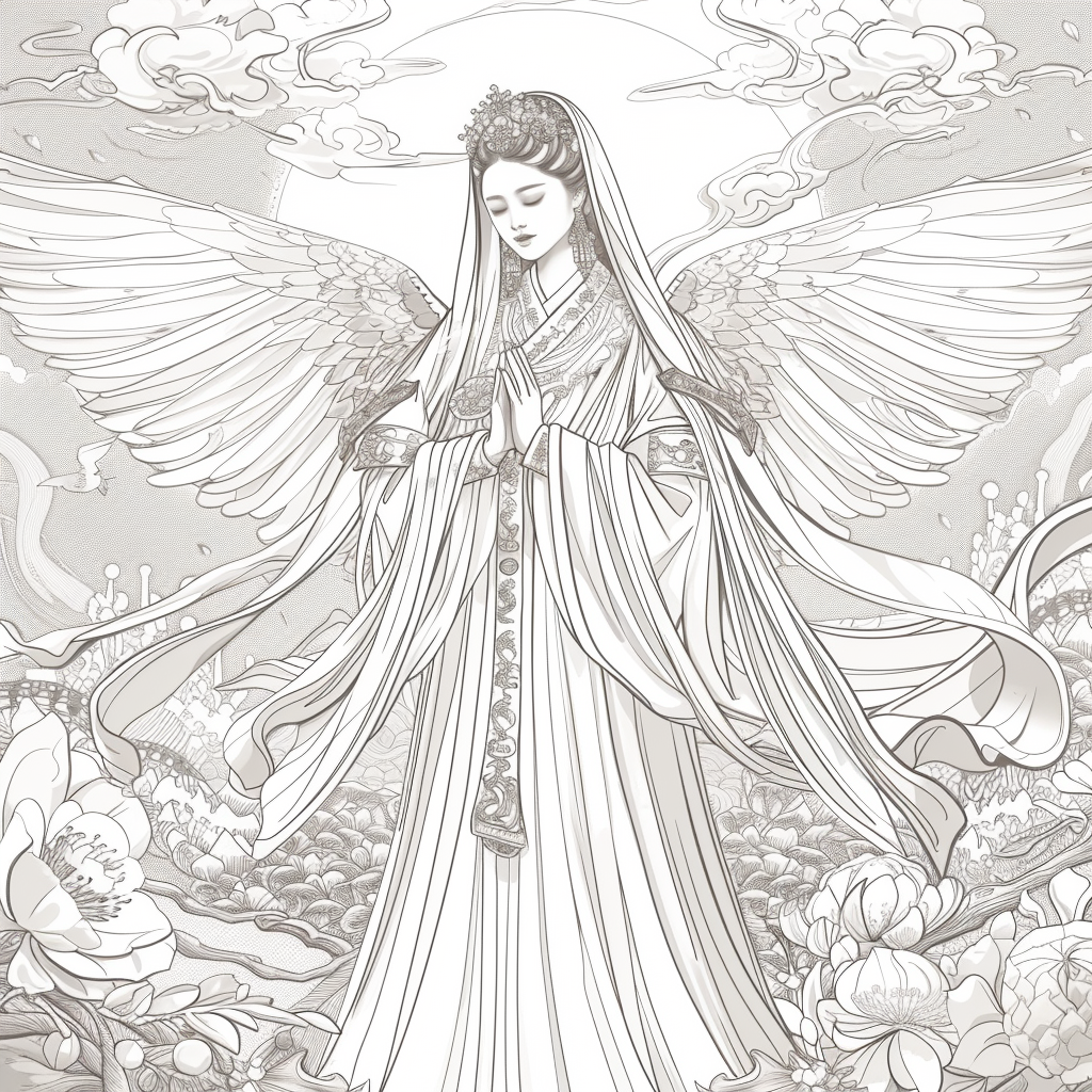 Celestial Harmony: The Winged Guardian of Light