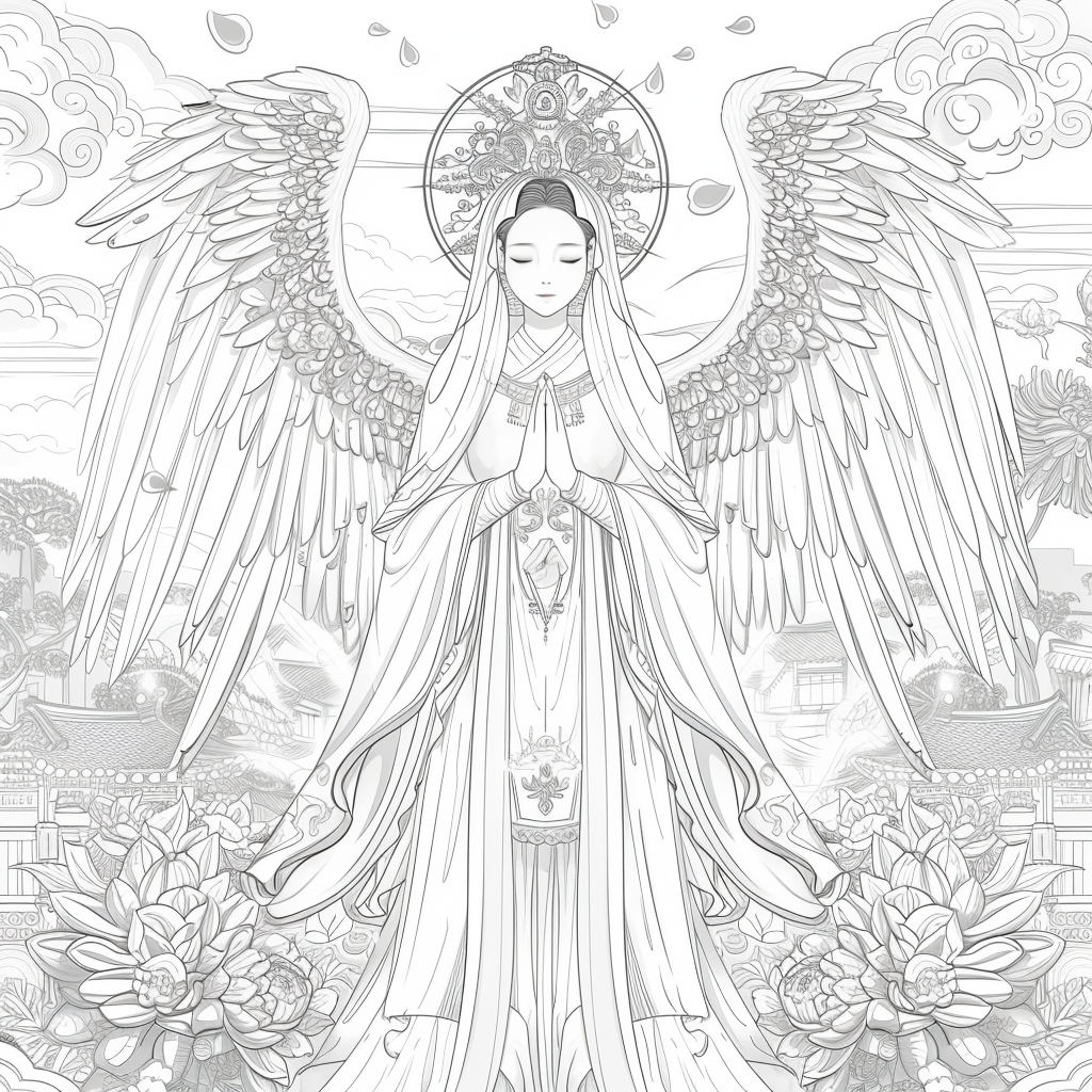 Celestial Harmony: The Winged Guardian of Light