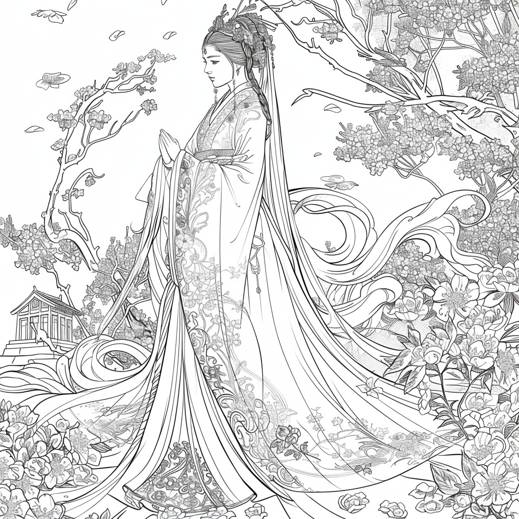 The Divine Princess of Blossoms and Feathers