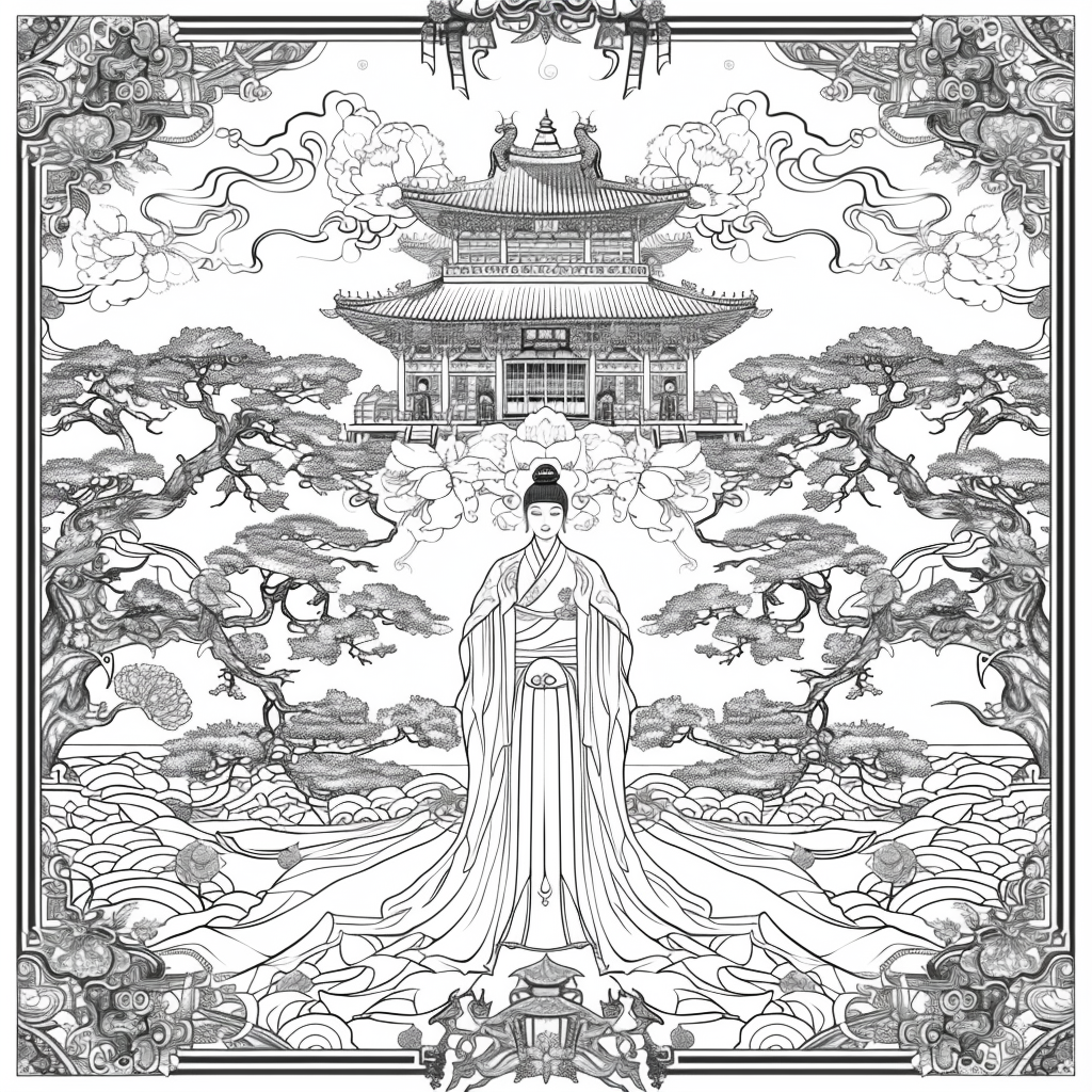 A radiant princess of Blossoms and the Peacock’s Grace