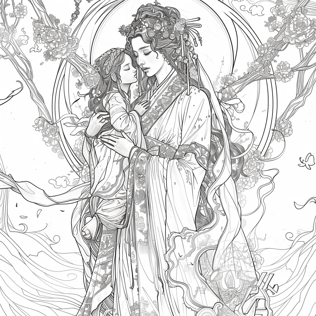 A radiant princess of Blossoms and the Peacock’s Grace