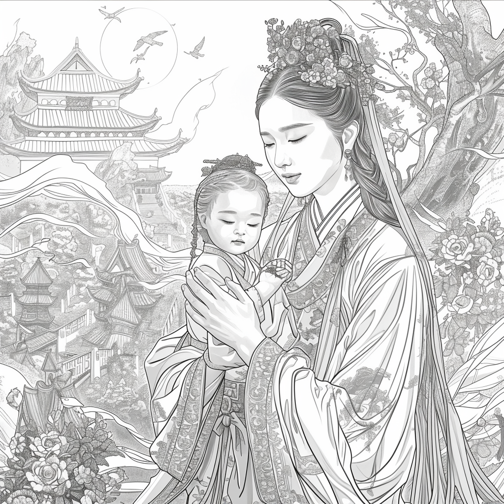 Sanctuary of Blossoms – The Sacred Mother and Child