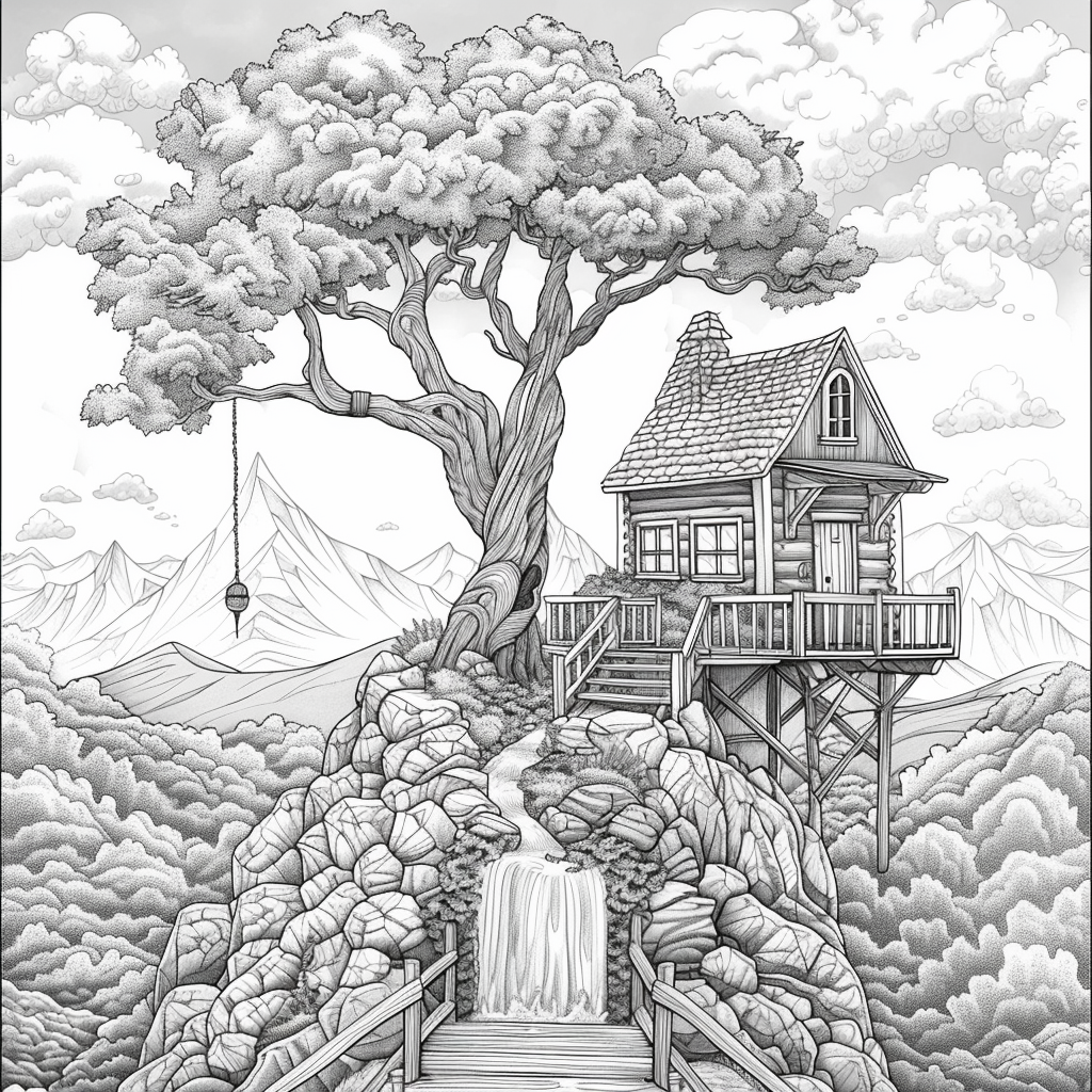 Twilight Refuge – The Treehouse Above the Clouds
