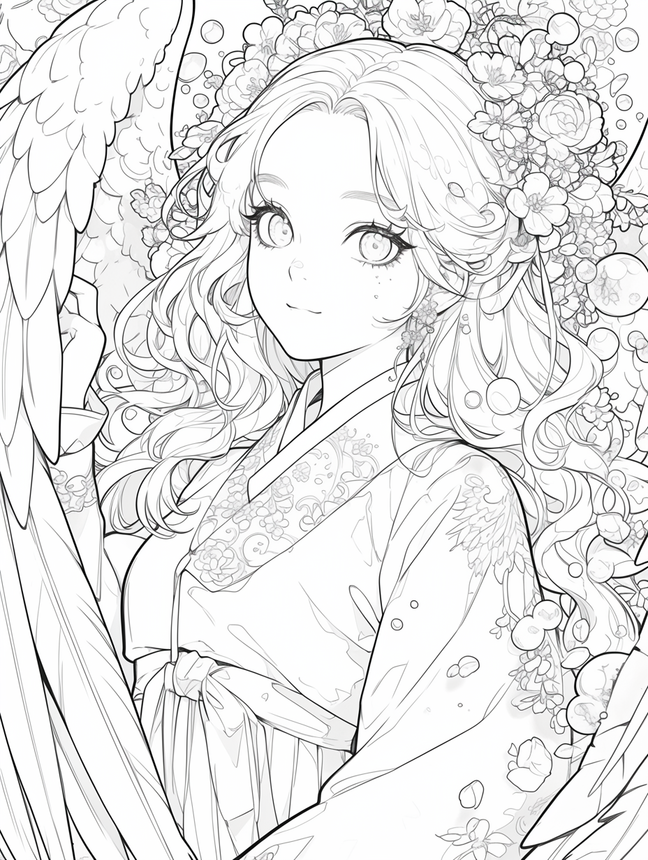 Korean Hanbok Fantasy with Peacock Wings