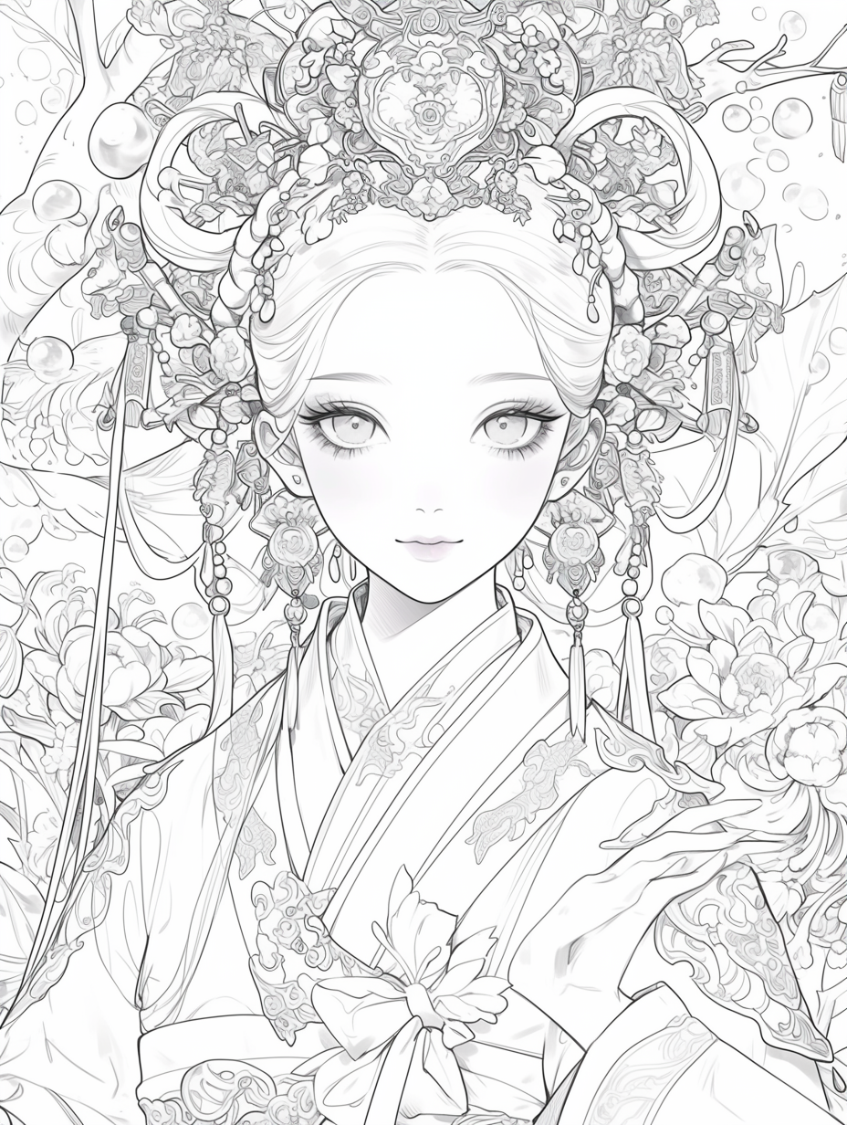 Korean Hanbok Fantasy with Peacock Wings