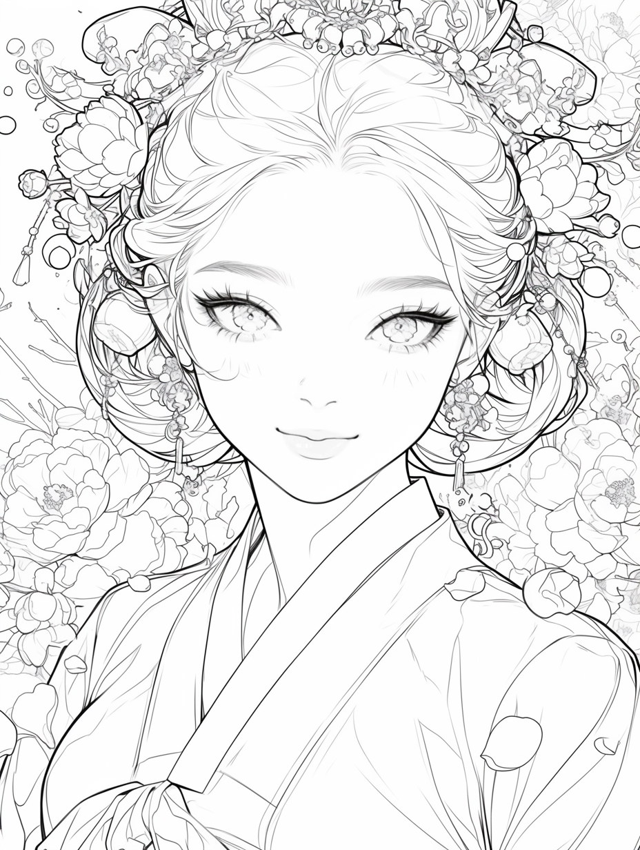 Korean Hanbok Fantasy with Peacock Wings