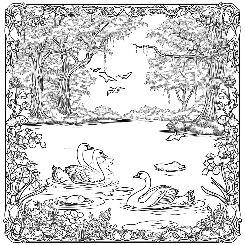 Swans of the Birch Forest