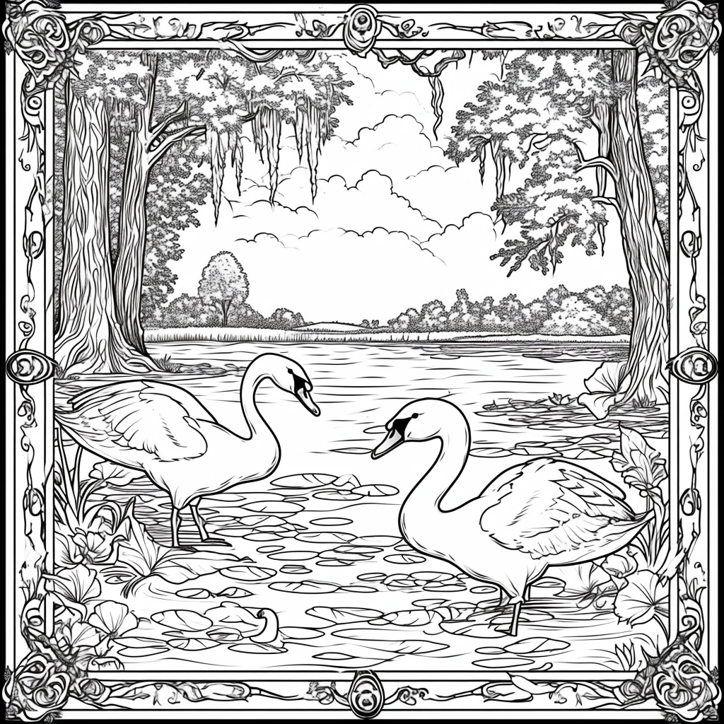 Swans of the Birch Forest