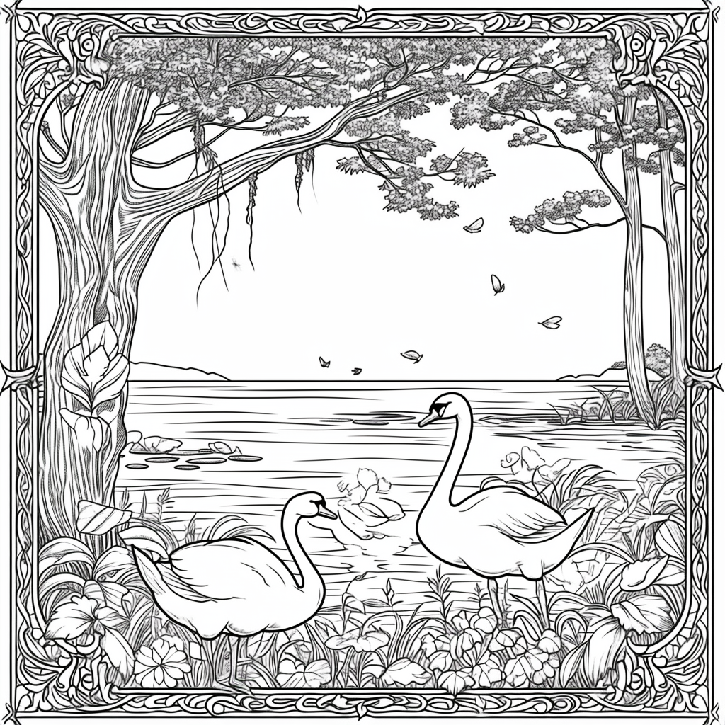 Swans of the Birch Forest