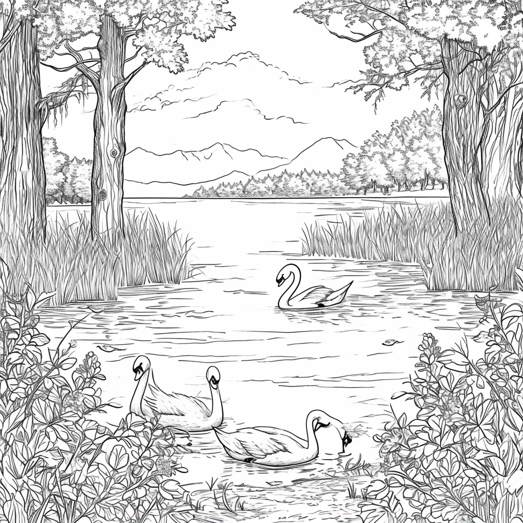 Swans of the Birch Forest