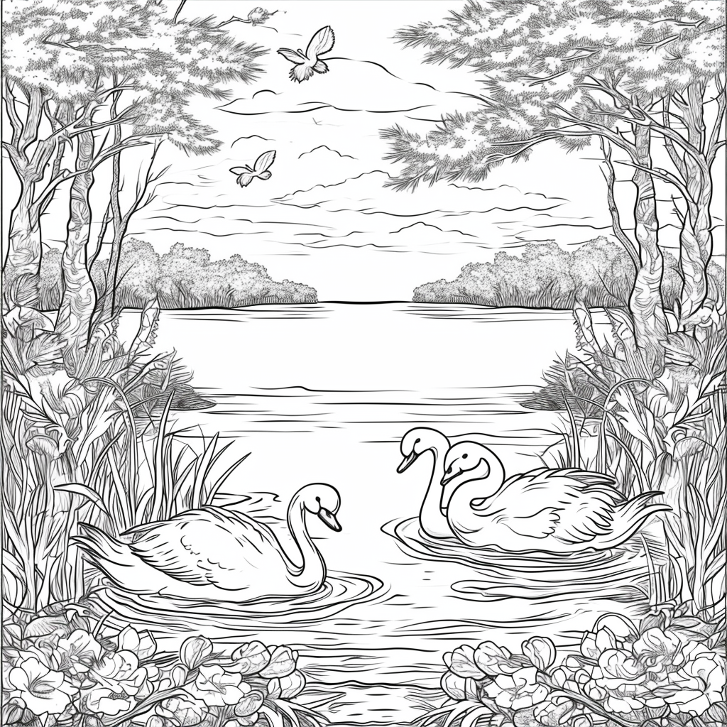 Swans of the Birch Forest