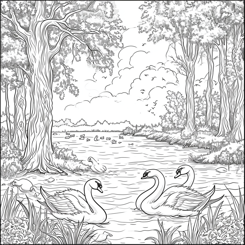 Swans of the Birch Forest