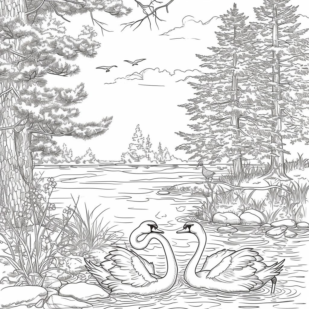 Swans of the Birch Forest