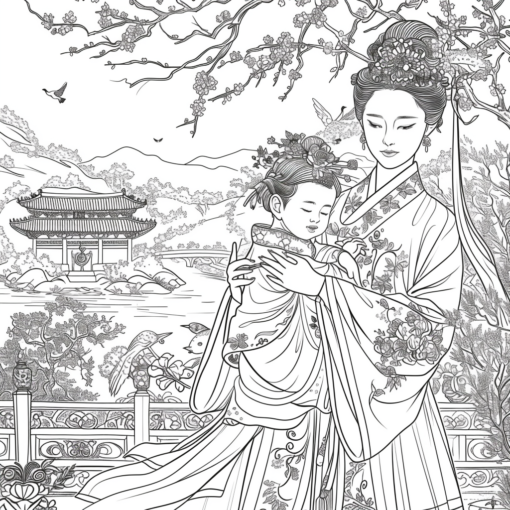 Eternal Grace: Mother and Child in Royal Hanbok