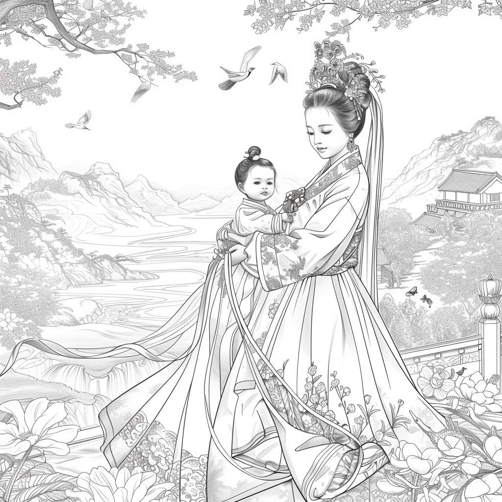 Eternal Grace: Mother and Child in Royal Hanbok