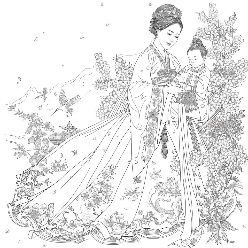 Eternal Grace: Mother and Child in Royal Hanbok