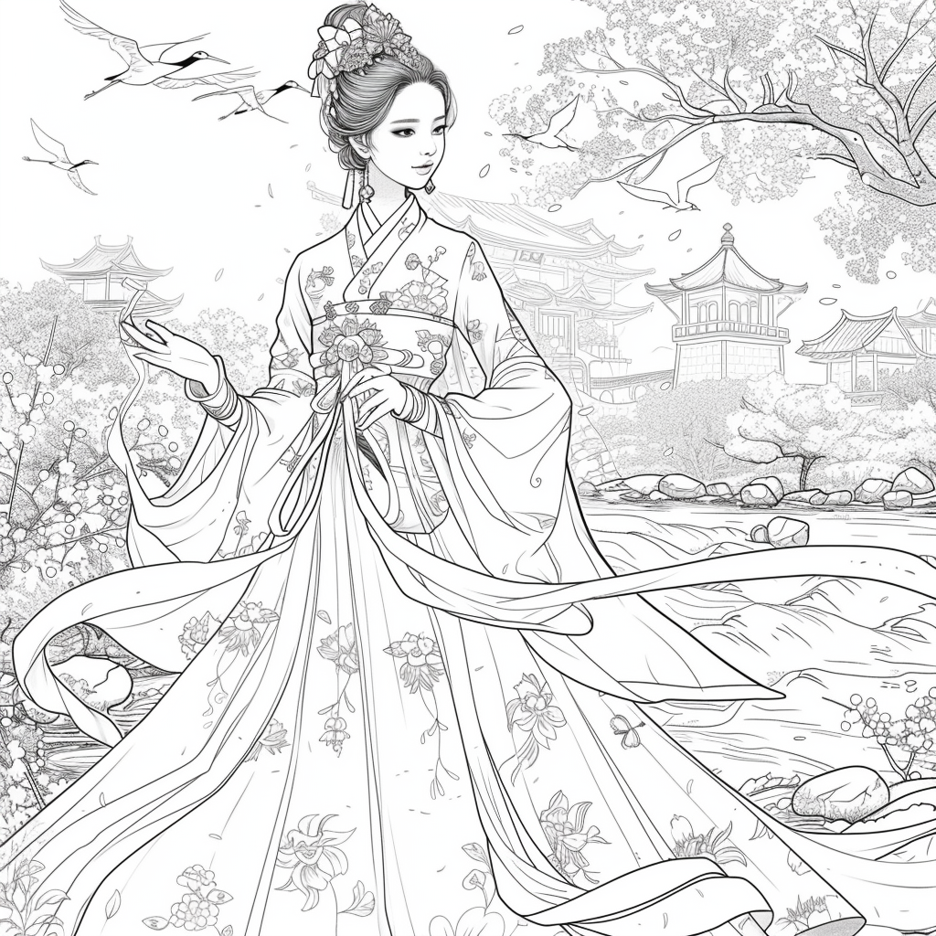 Blossoms of the Palace: Korean Princess by the Waterfall