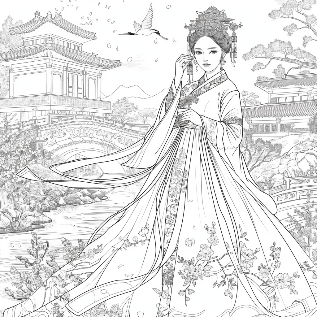 Blossoms of the Palace: Korean Princess by the Waterfall