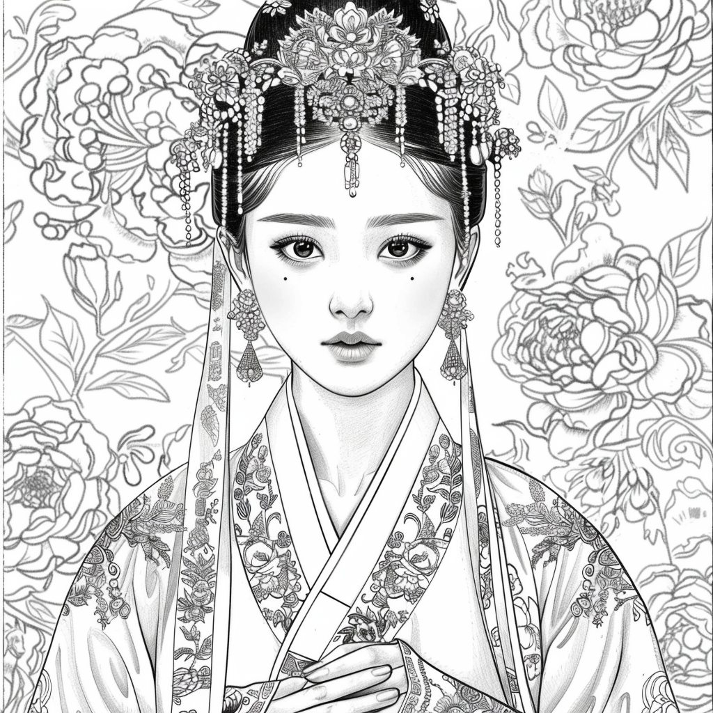 Crimson Elegance: The Korean Bride in Red Hanbok