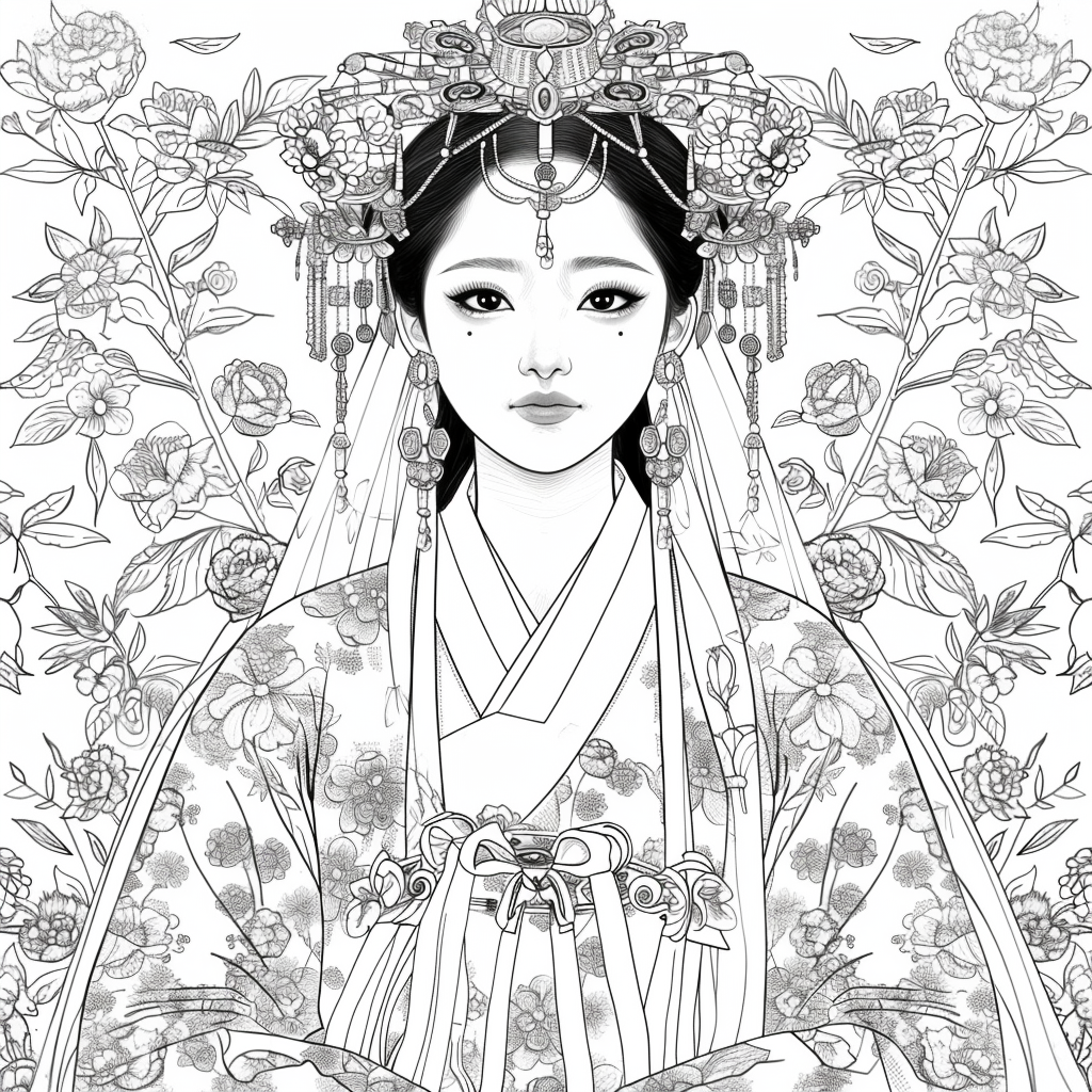 Crimson Elegance: The Korean Bride in Red Hanbok