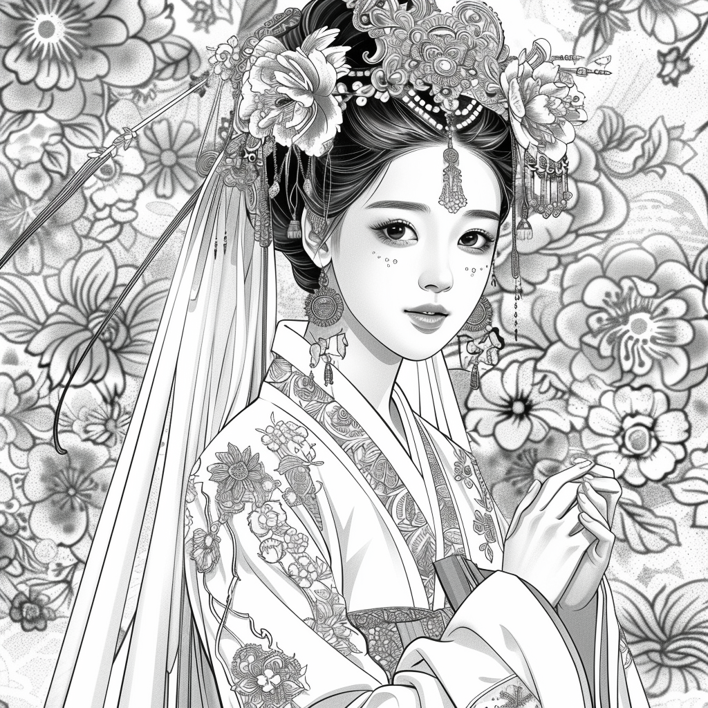 Crimson Elegance: The Korean Bride in Red Hanbok