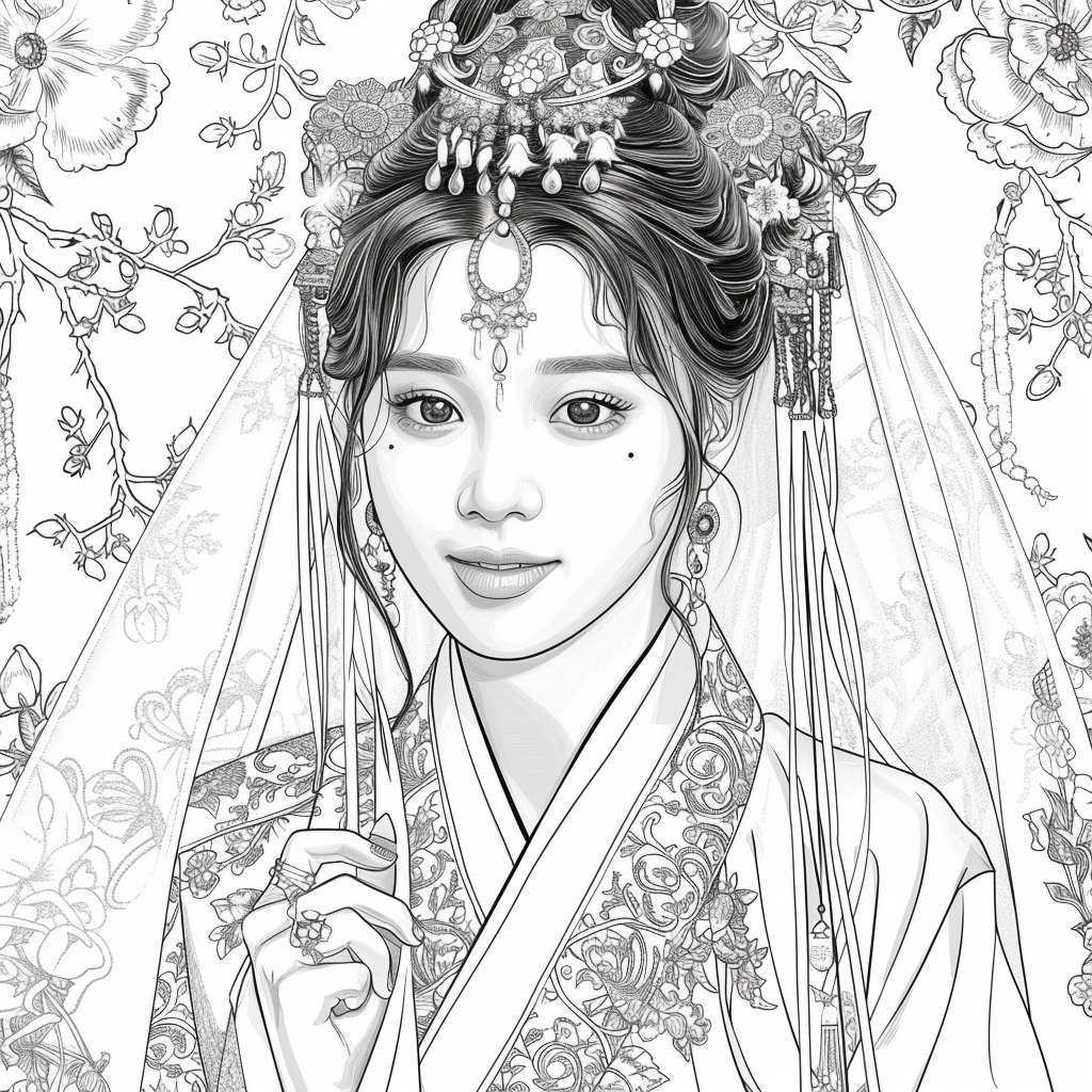 Crimson Elegance: The Korean Bride in Red Hanbok