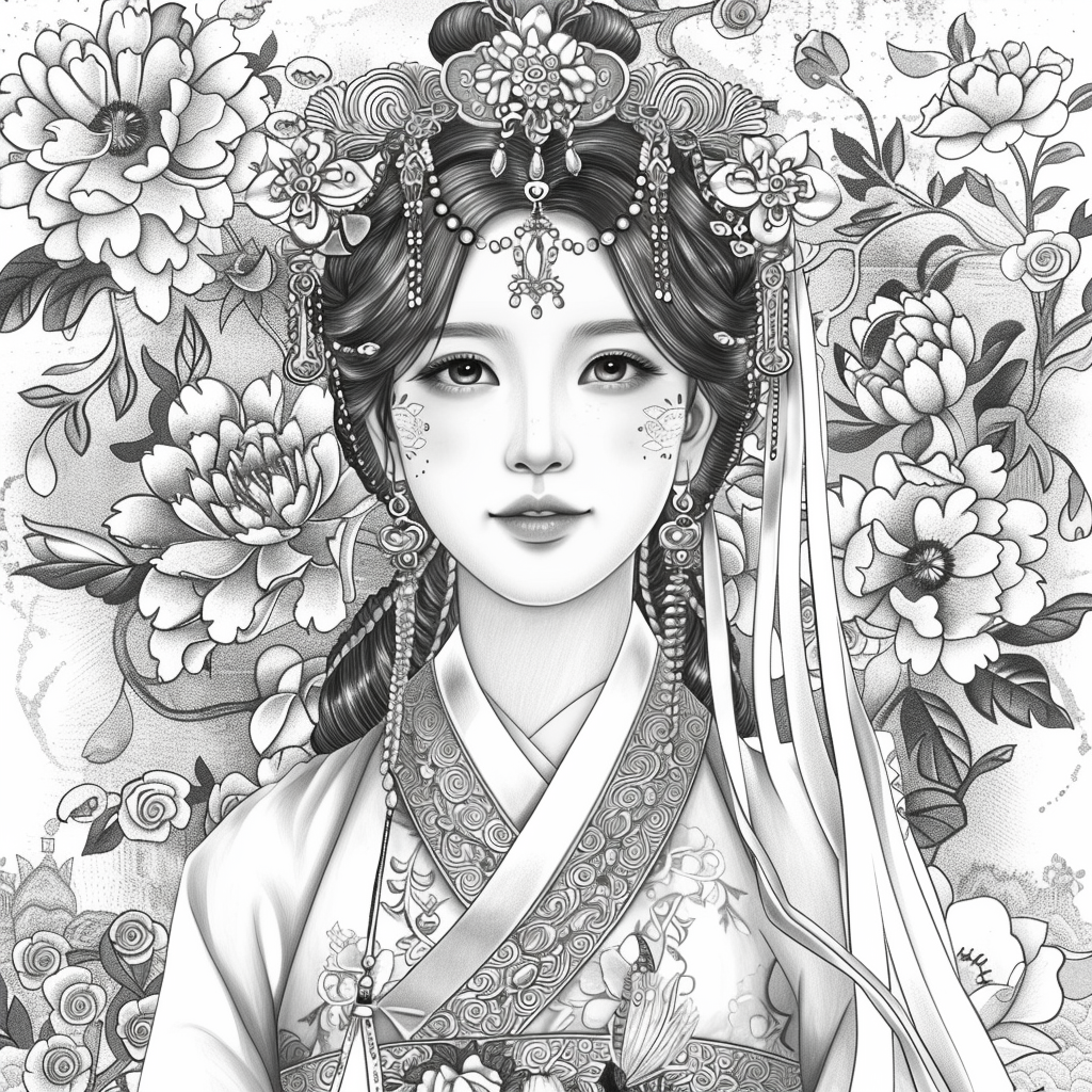 Radiant Blossom: The Korean Bride in Regal Hanbok