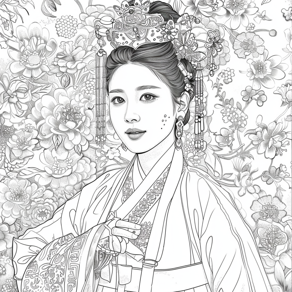 Radiant Blossom: The Korean Bride in Regal Hanbok