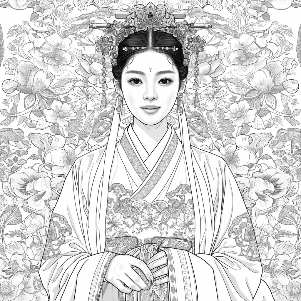 Radiant Blossom: The Korean Bride in Regal Hanbok