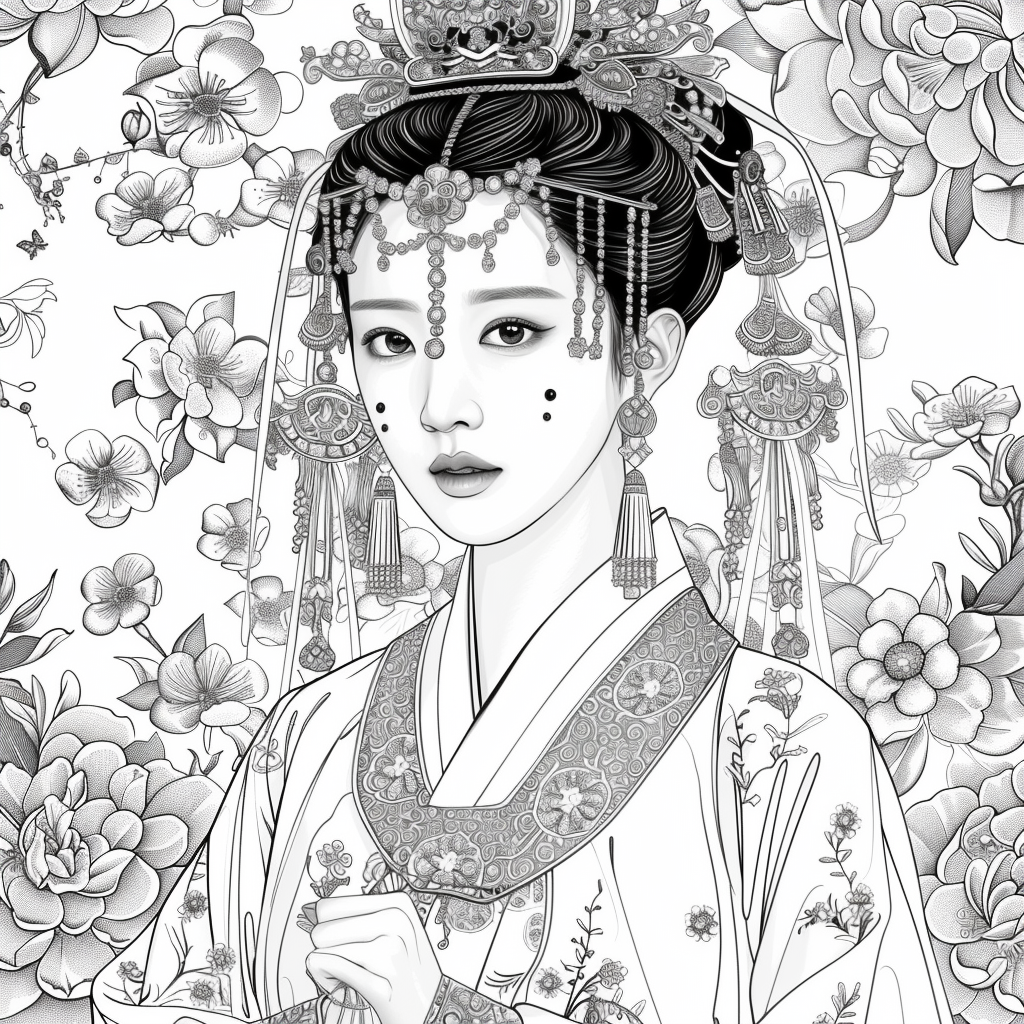 Radiant Blossom: The Korean Bride in Regal Hanbok