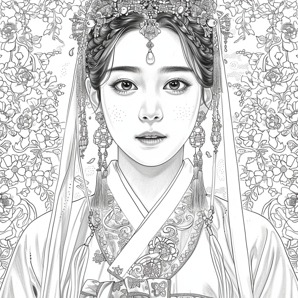 Crimson Elegance: The Korean Bride in Red Hanbok