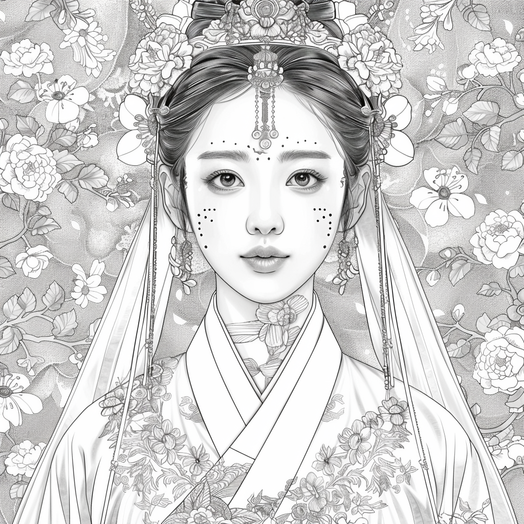 Crimson Elegance: The Korean Bride in Red Hanbok