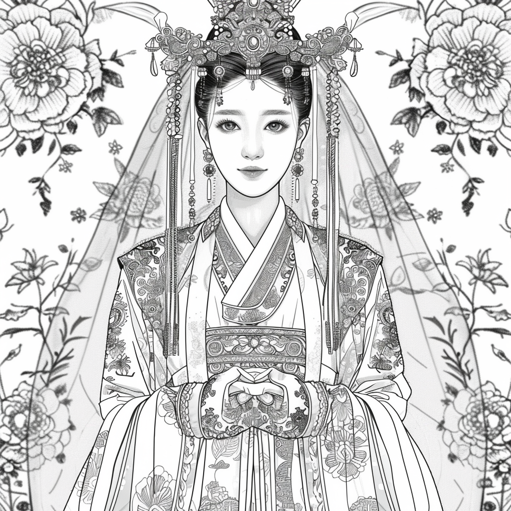 Crimson Elegance: The Korean Bride in Red Hanbok