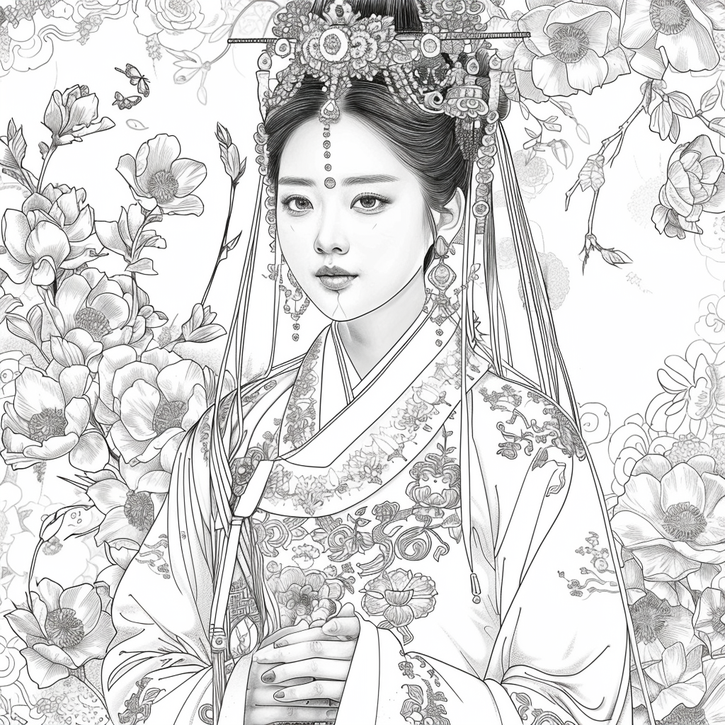 Crimson Elegance: The Korean Bride in Red Hanbok