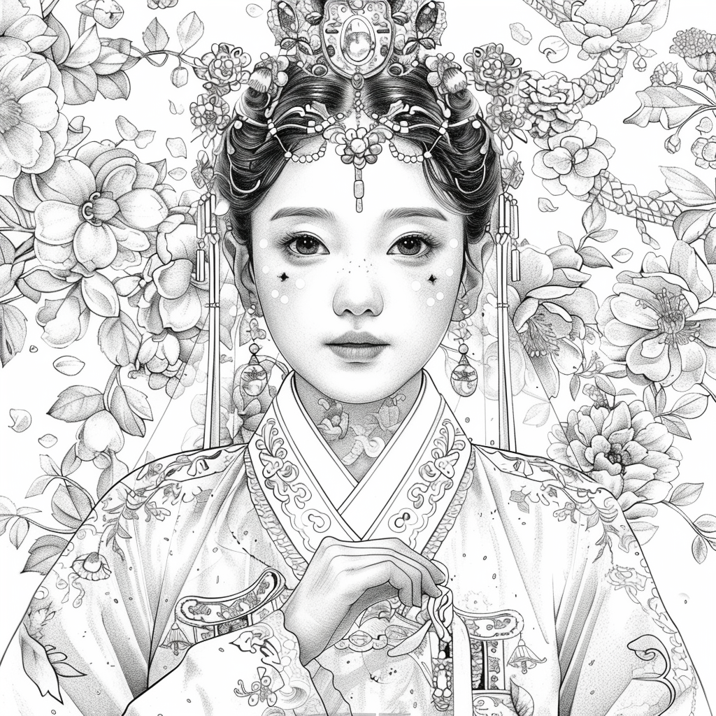 Crimson Elegance: The Korean Bride in Red Hanbok