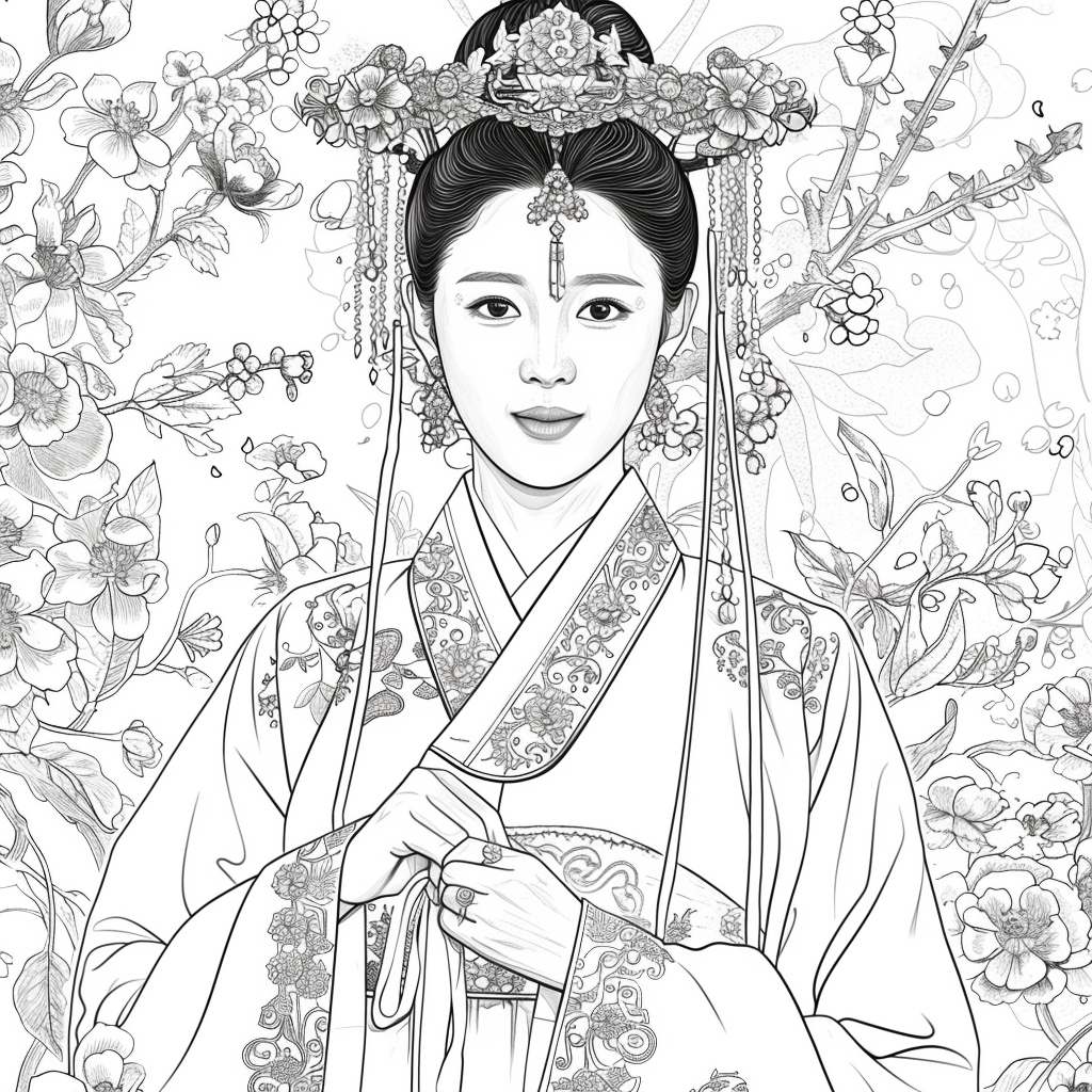 Crimson Elegance: The Korean Bride in Red Hanbok