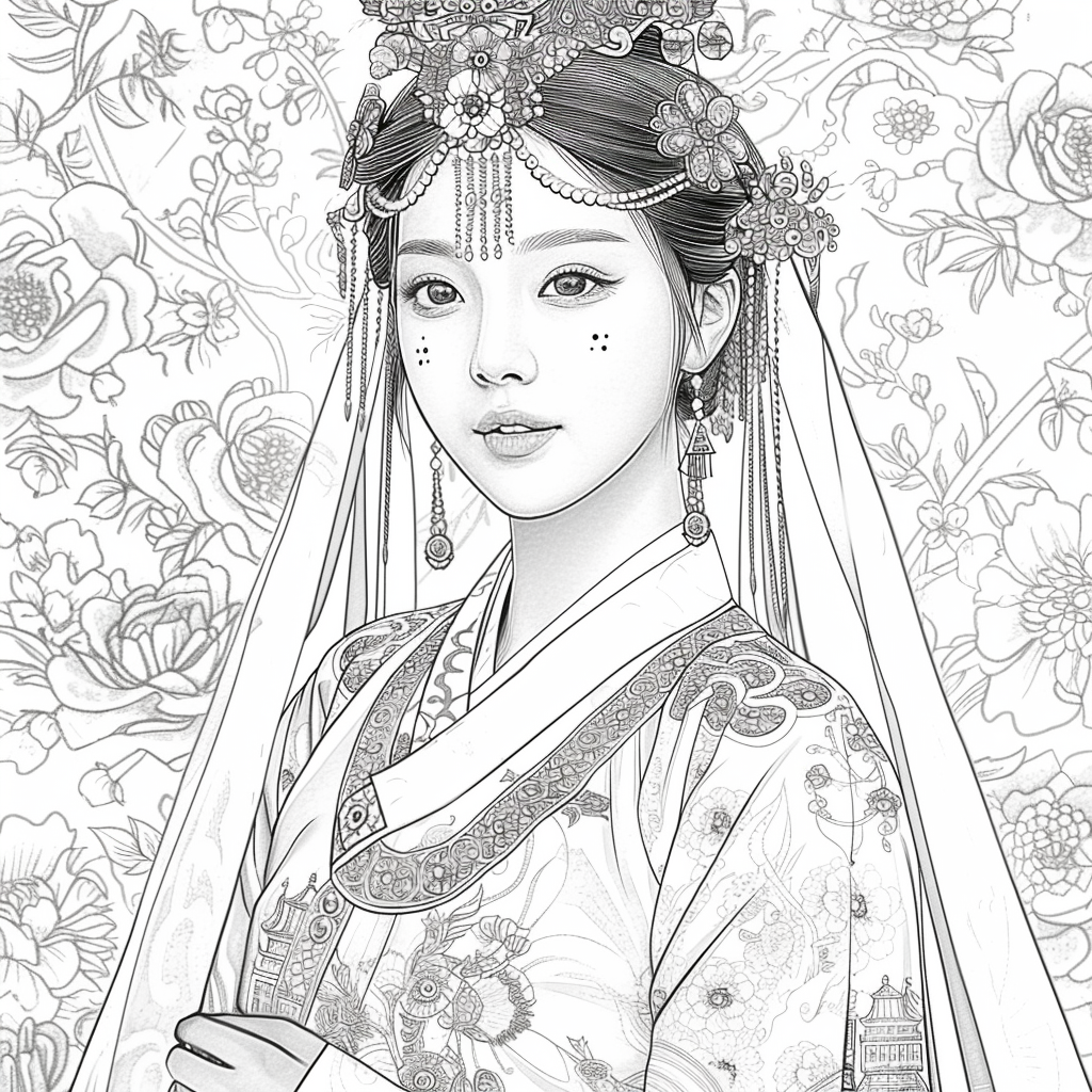Crimson Elegance: The Korean Bride in Red Hanbok