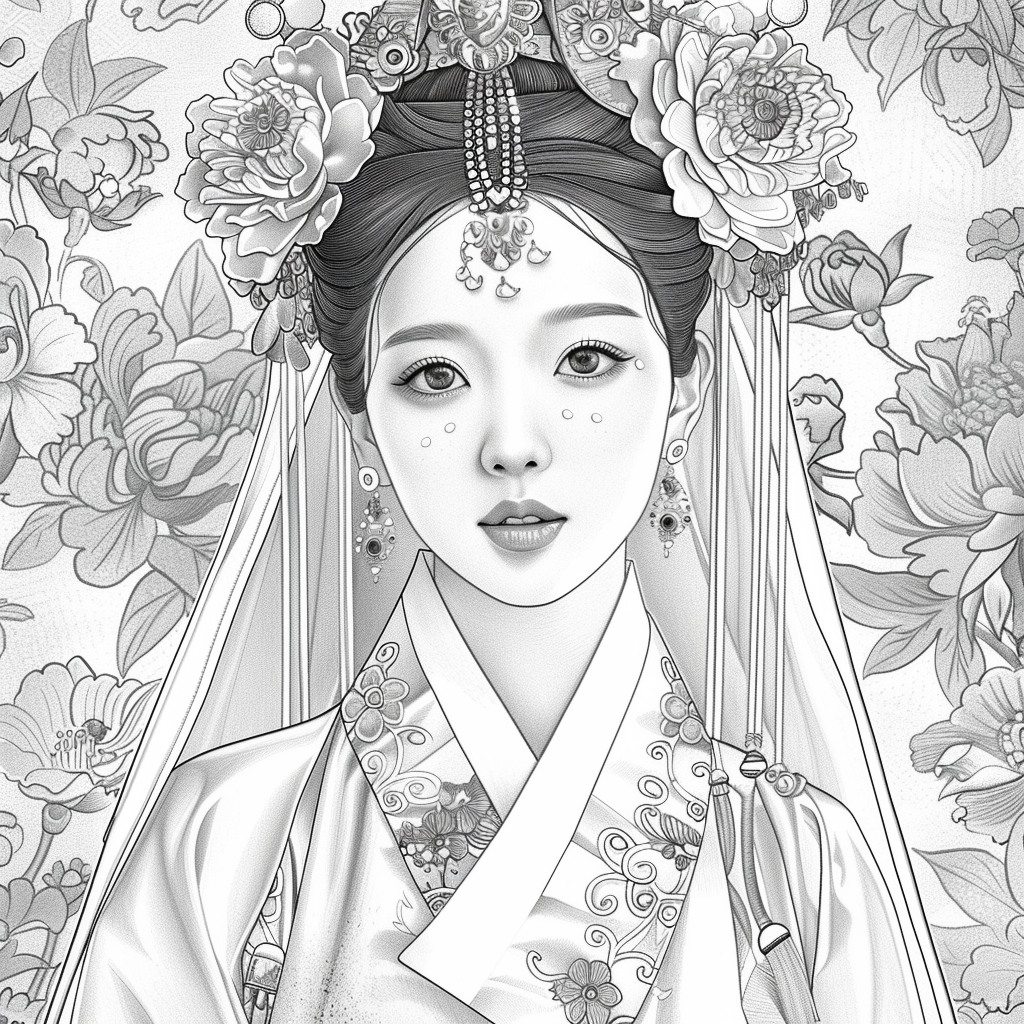 Blossom Crown: The Korean Bride of Radiant Traditions