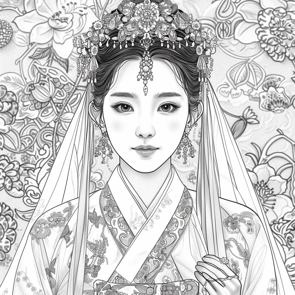 Blossom Crown: The Korean Bride of Radiant Traditions