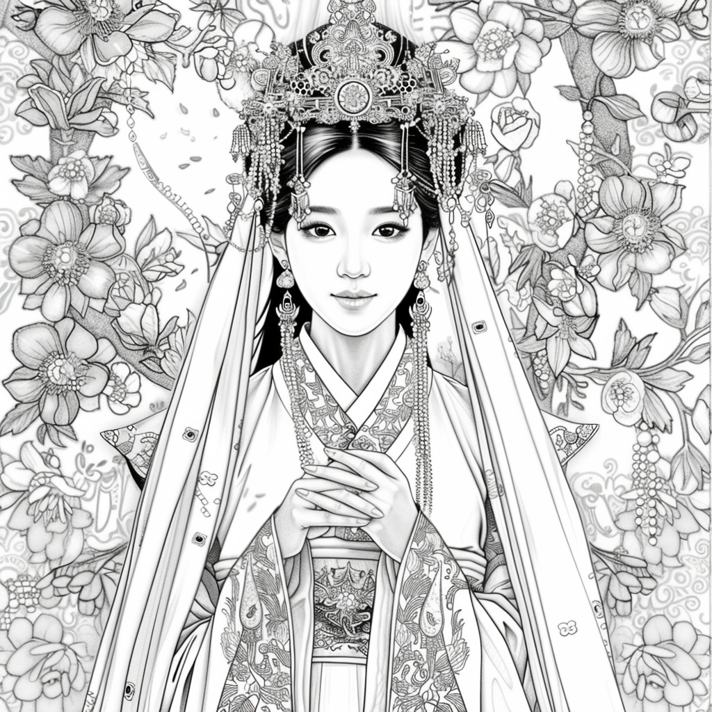 Blossom Crown: The Korean Bride of Radiant Traditions